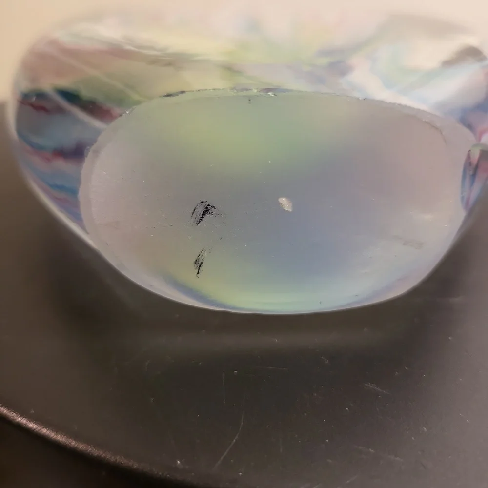 Art Glass Teardrop Sculpture Vintage 10 5/8